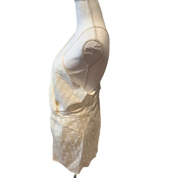 Zara Draped Front Low Back Mini Dress Off White L - Picture 3 of 6